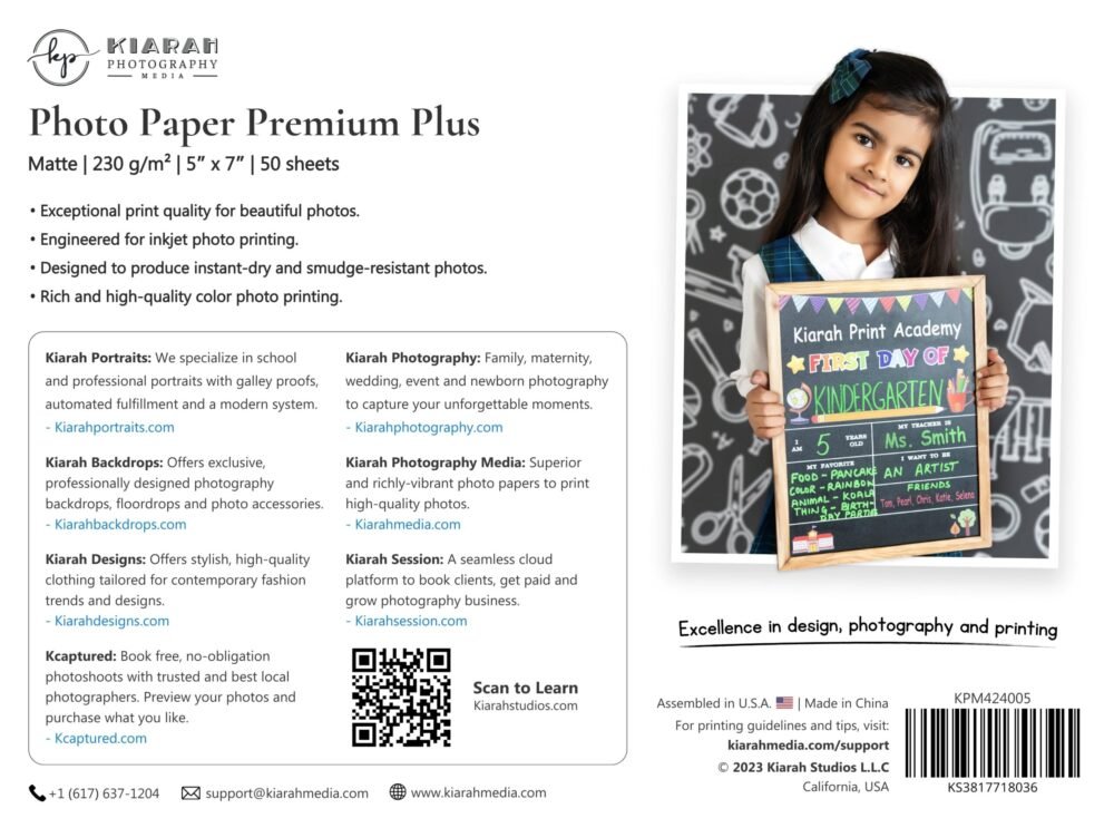 KPM424005_M_B Photo Paper Premium Plus | Matte | 230 g/m² | 5” x 7” | 50 sheets