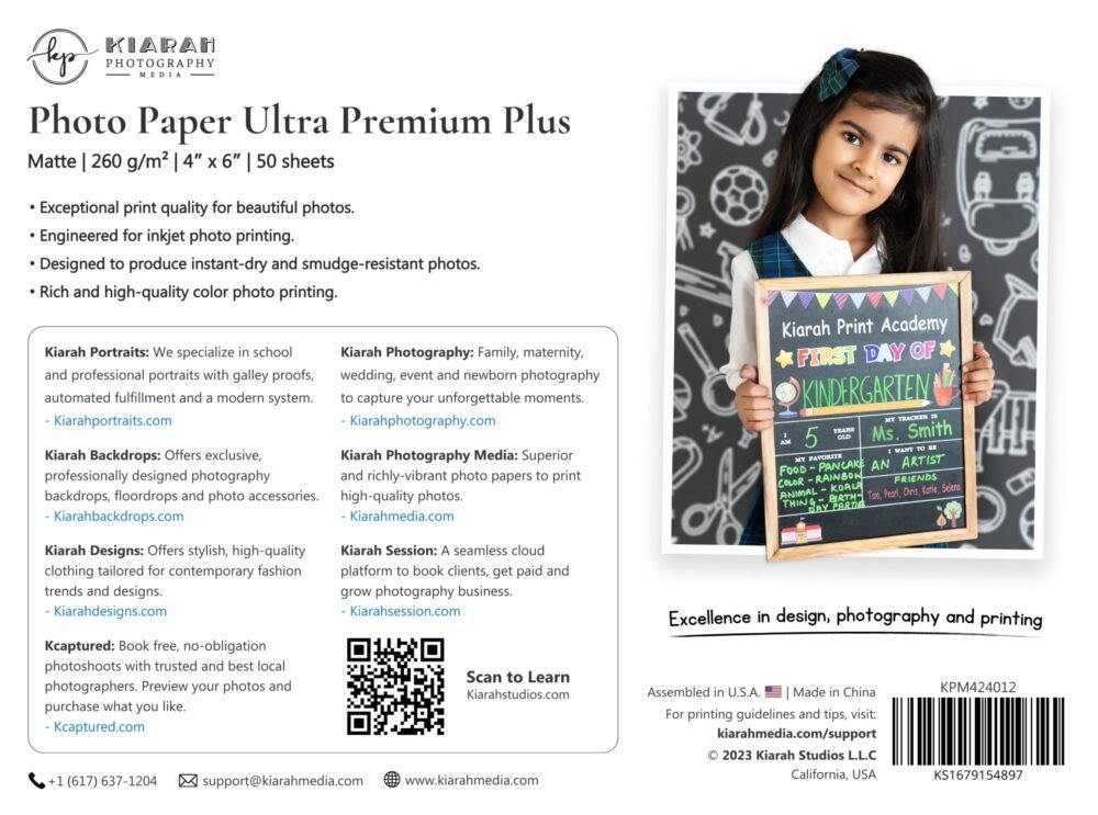 Photo Paper Ultra Premium Plus | Matte | 260 g/m² | 4" x 6" | 50 sheets
