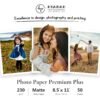 Photo Paper Premium Plus | Matte | 230 g/m² | 8.5" x 11"   | 50 sheets